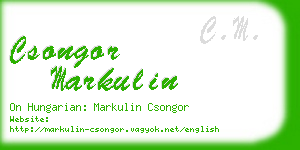 csongor markulin business card